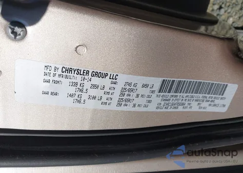 2015 Chrysler Town & Country Touring из США, поврежденный, VIN 2C4RC1BG4FR583864